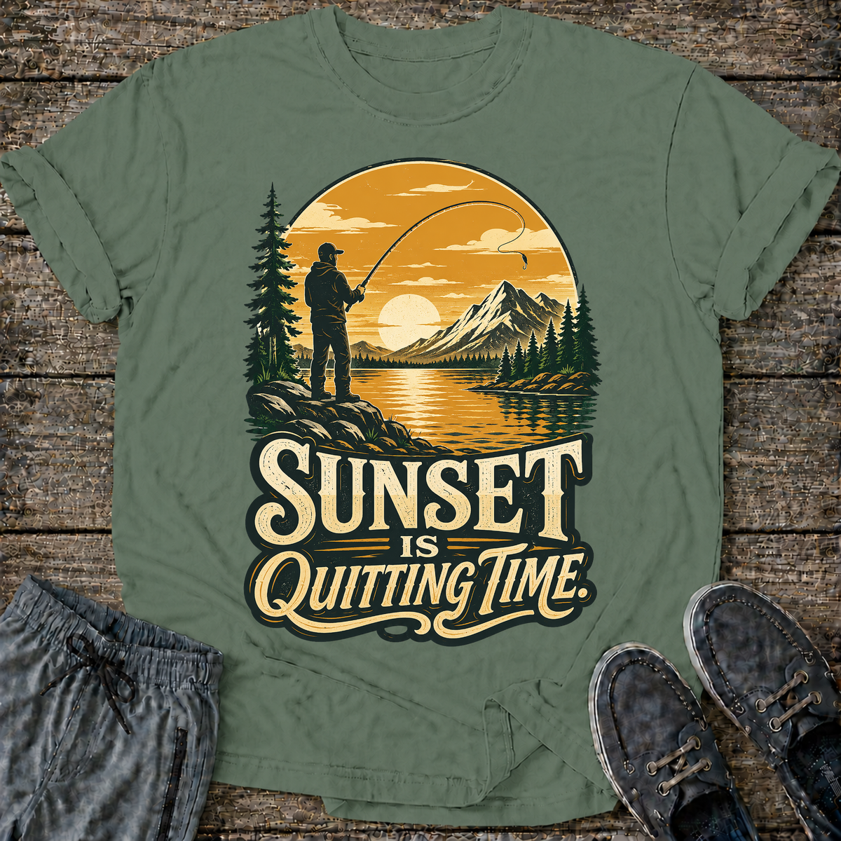 Fishing Sunset T‑Shirt