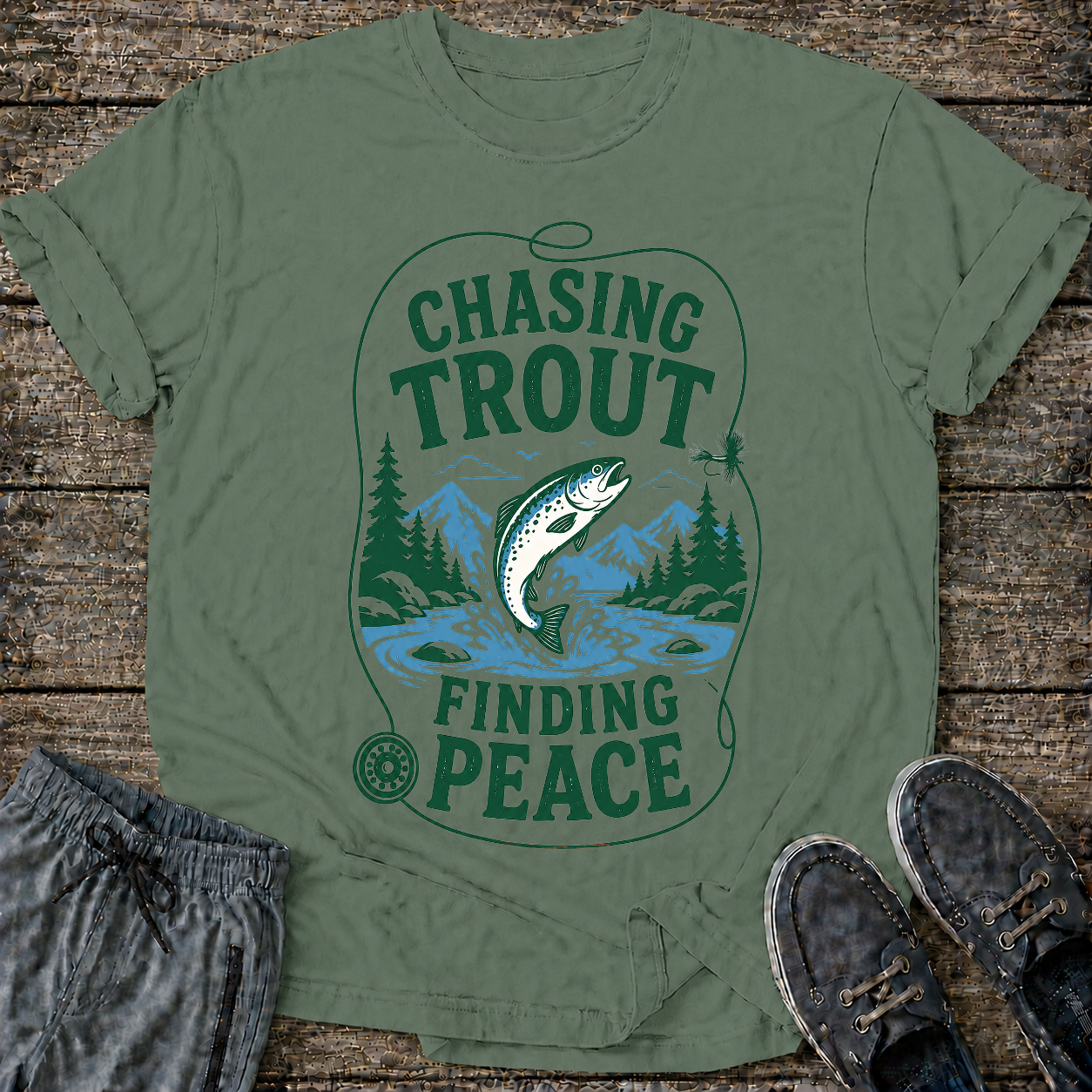 Chasing Trout Finding Peace T-Shirt