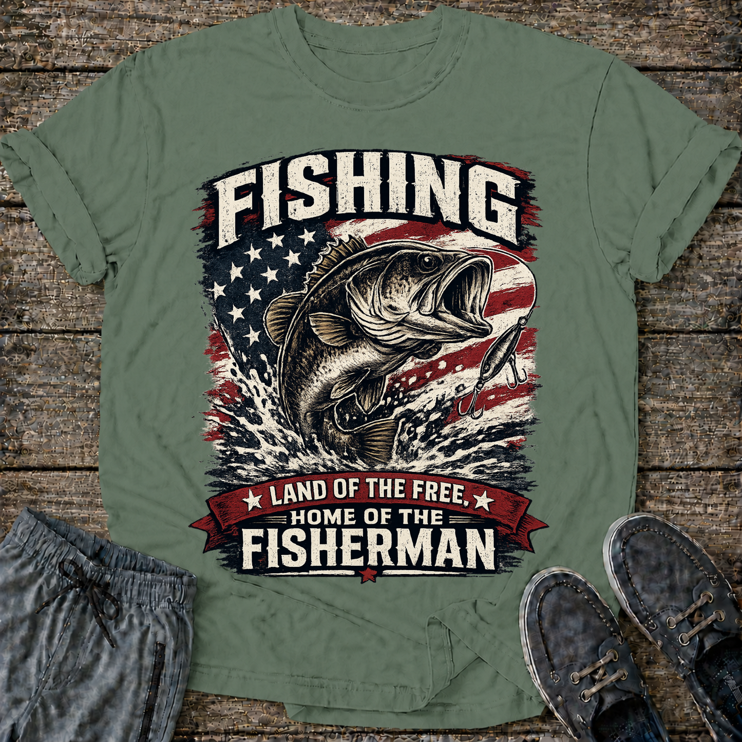 Fishing Land of the Free T-Shirt