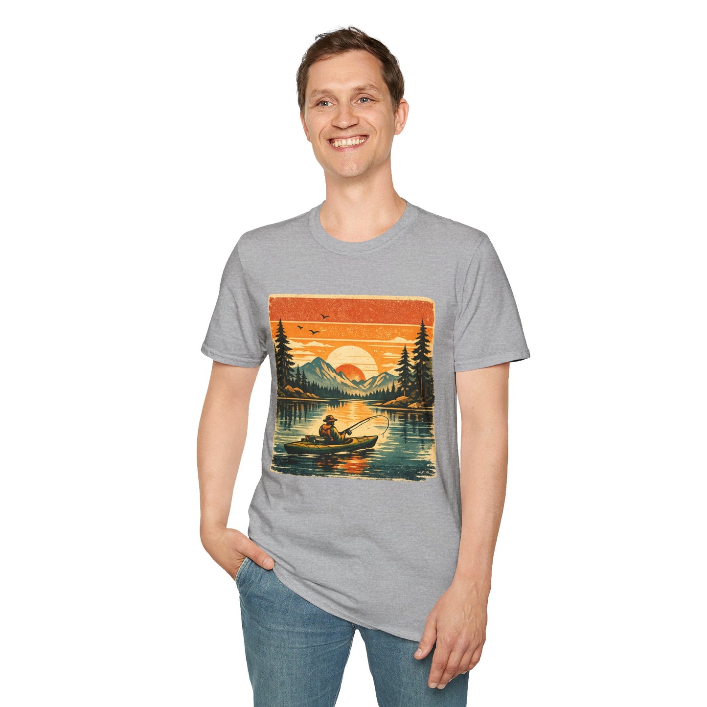 Retro Kayak Fishing T-Shirt