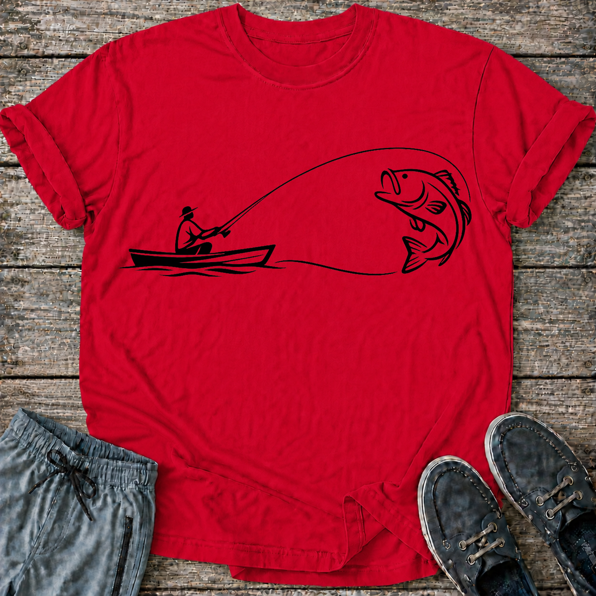 Fish Line Art T-Shirt