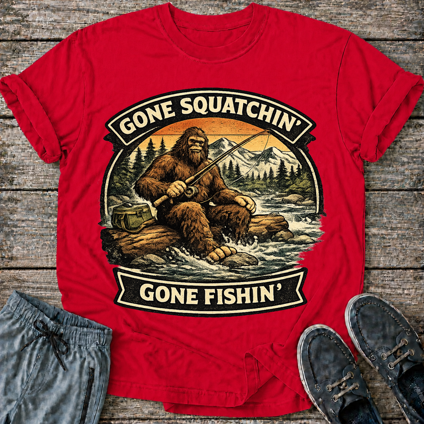 Sasquatch Fishing T-Shirt