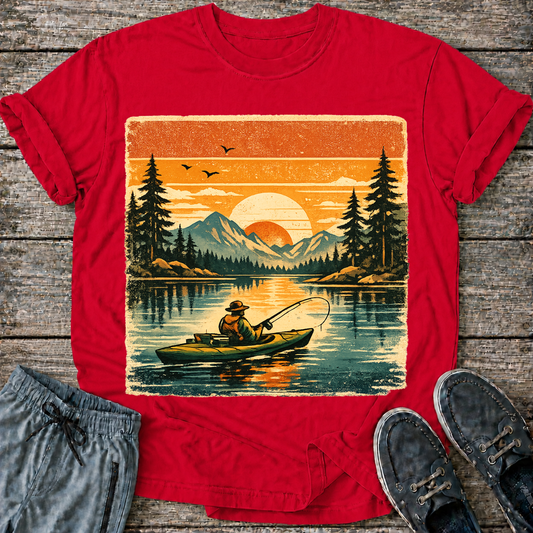 Retro Kayak Fishing T-Shirt
