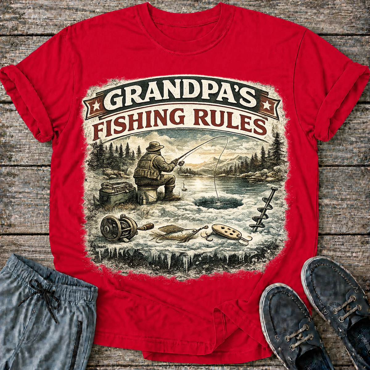 Grandpa Fishing Rules T-Shirt