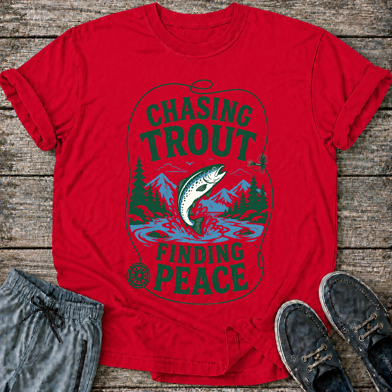 Chasing Trout Finding Peace T-Shirt