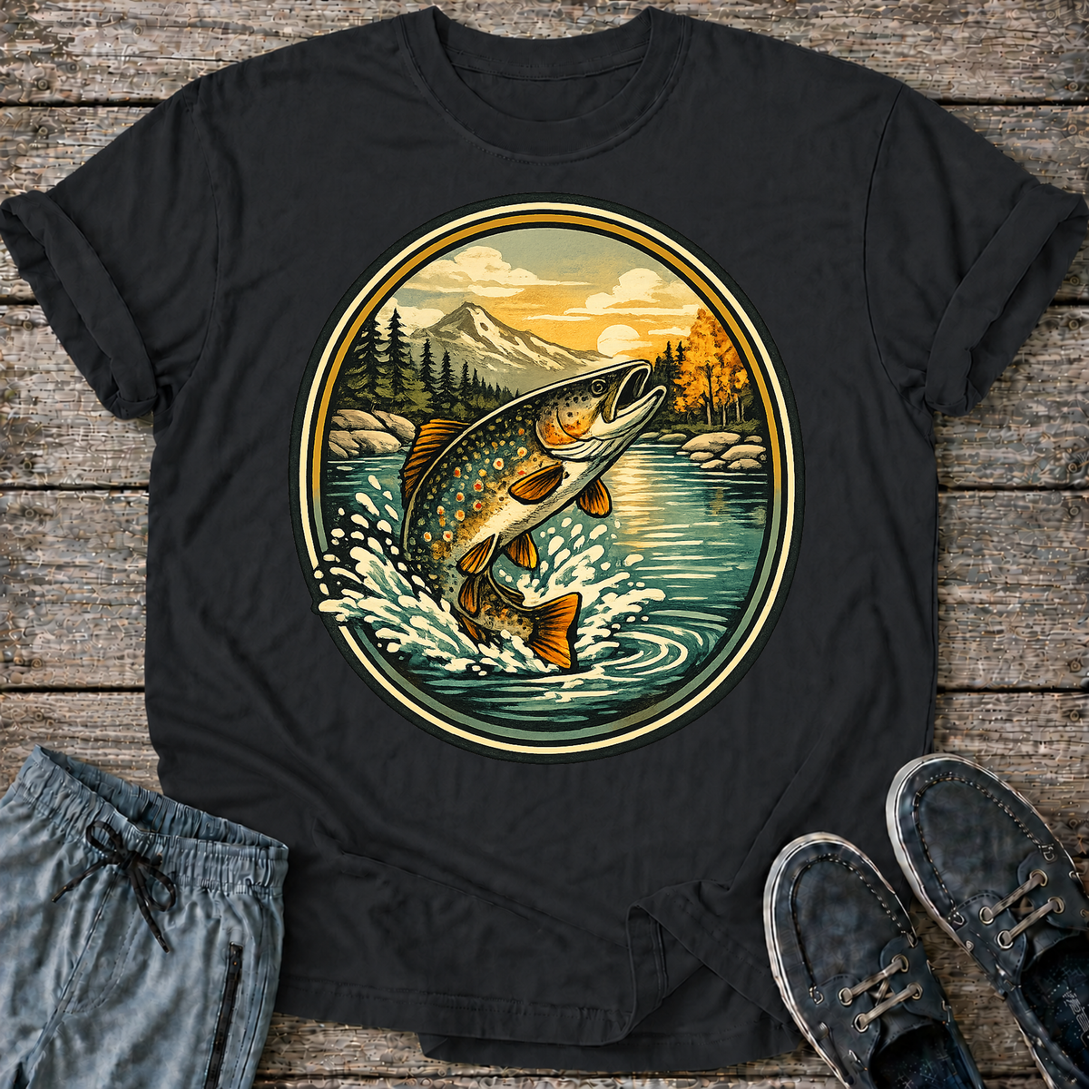 Trout Mountain Scene T-Shirt