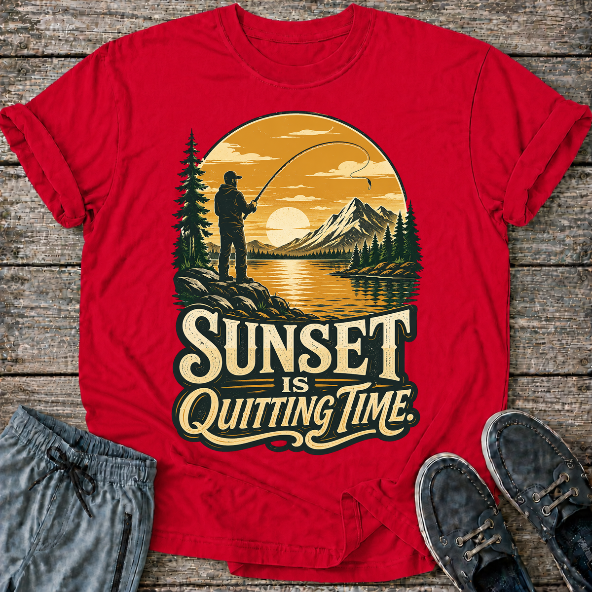Fishing Sunset T‑Shirt