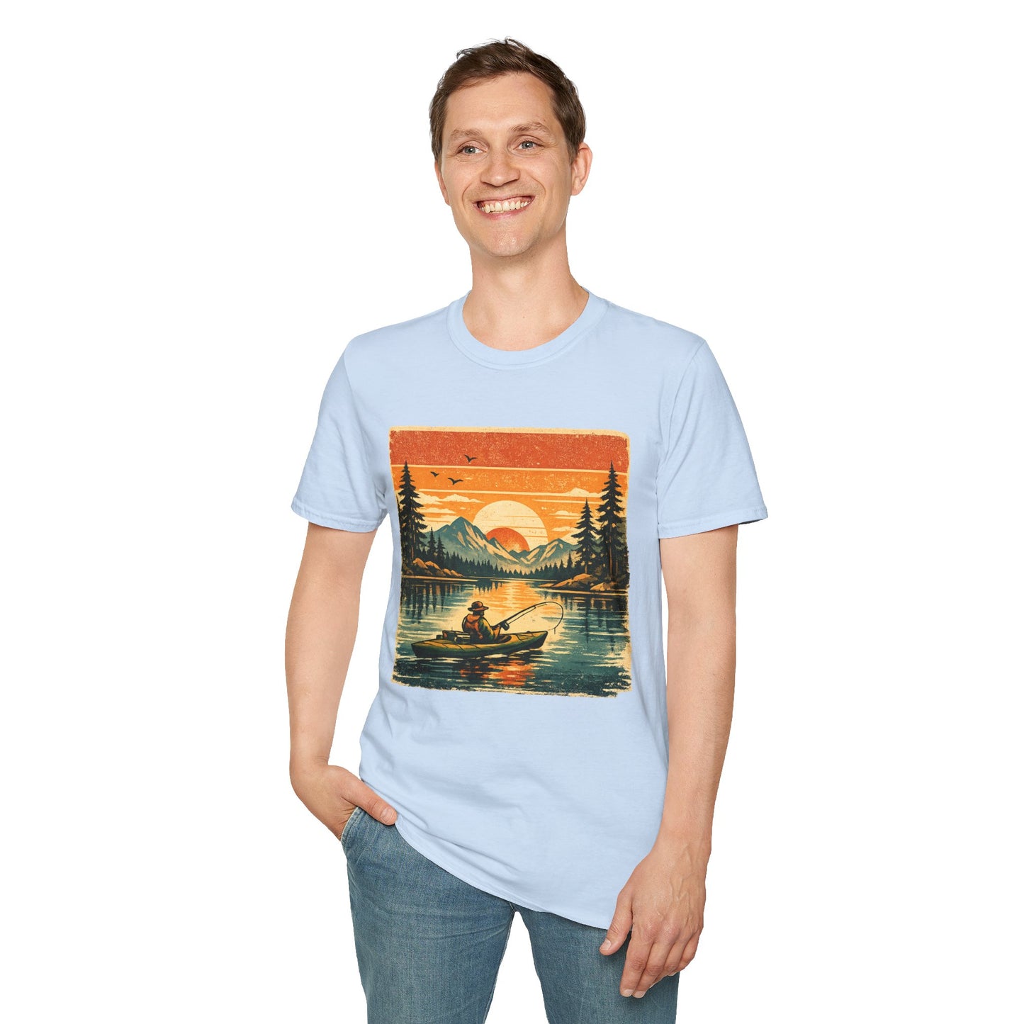 Retro Kayak Fishing T-Shirt