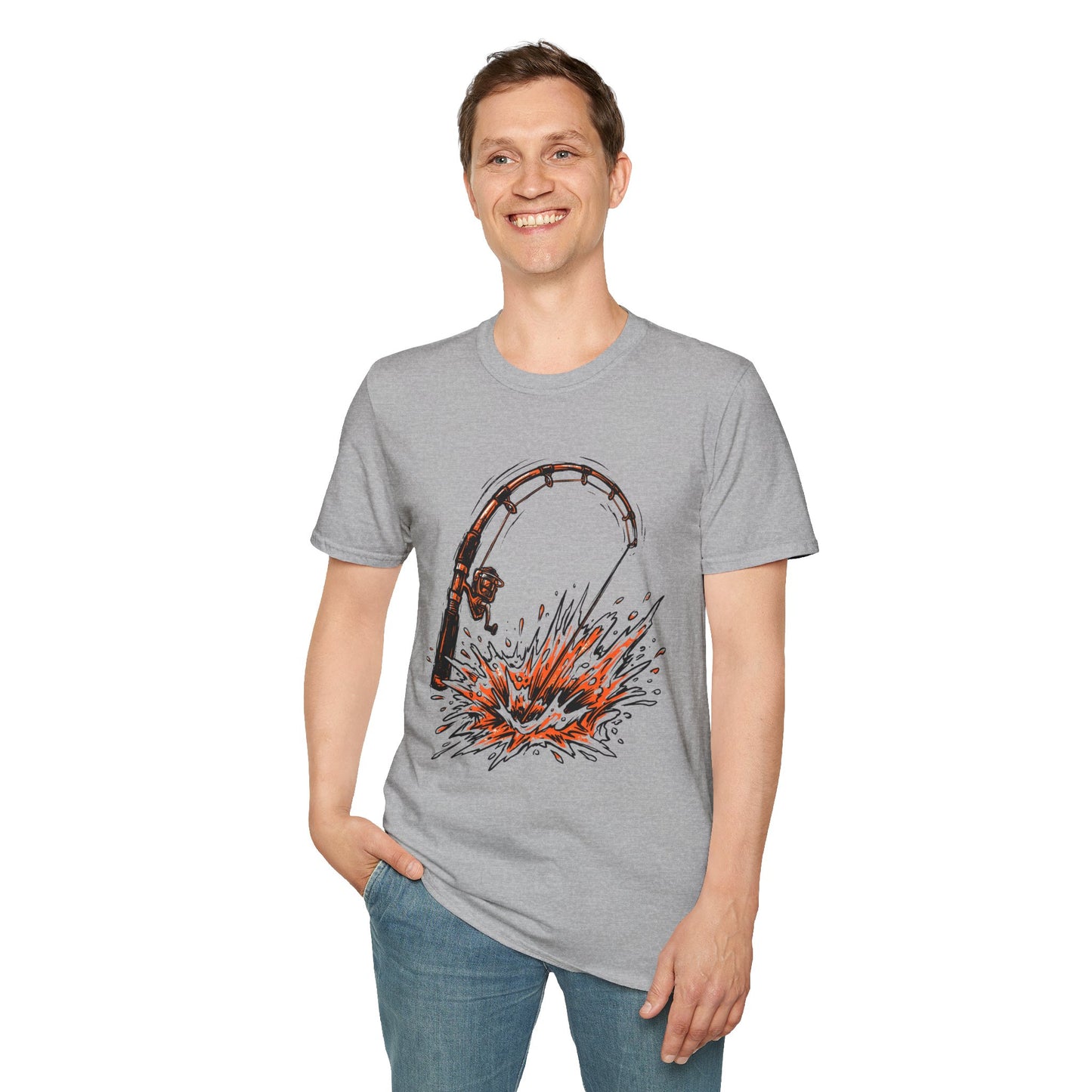 Fishing Rod Splash T-Shirt Modify