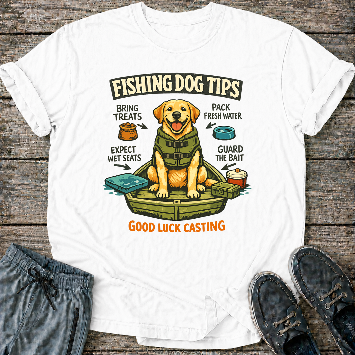Fishing Dog Tips T-Shirt