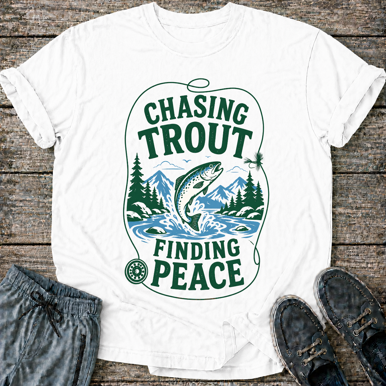 Chasing Trout Finding Peace T-Shirt