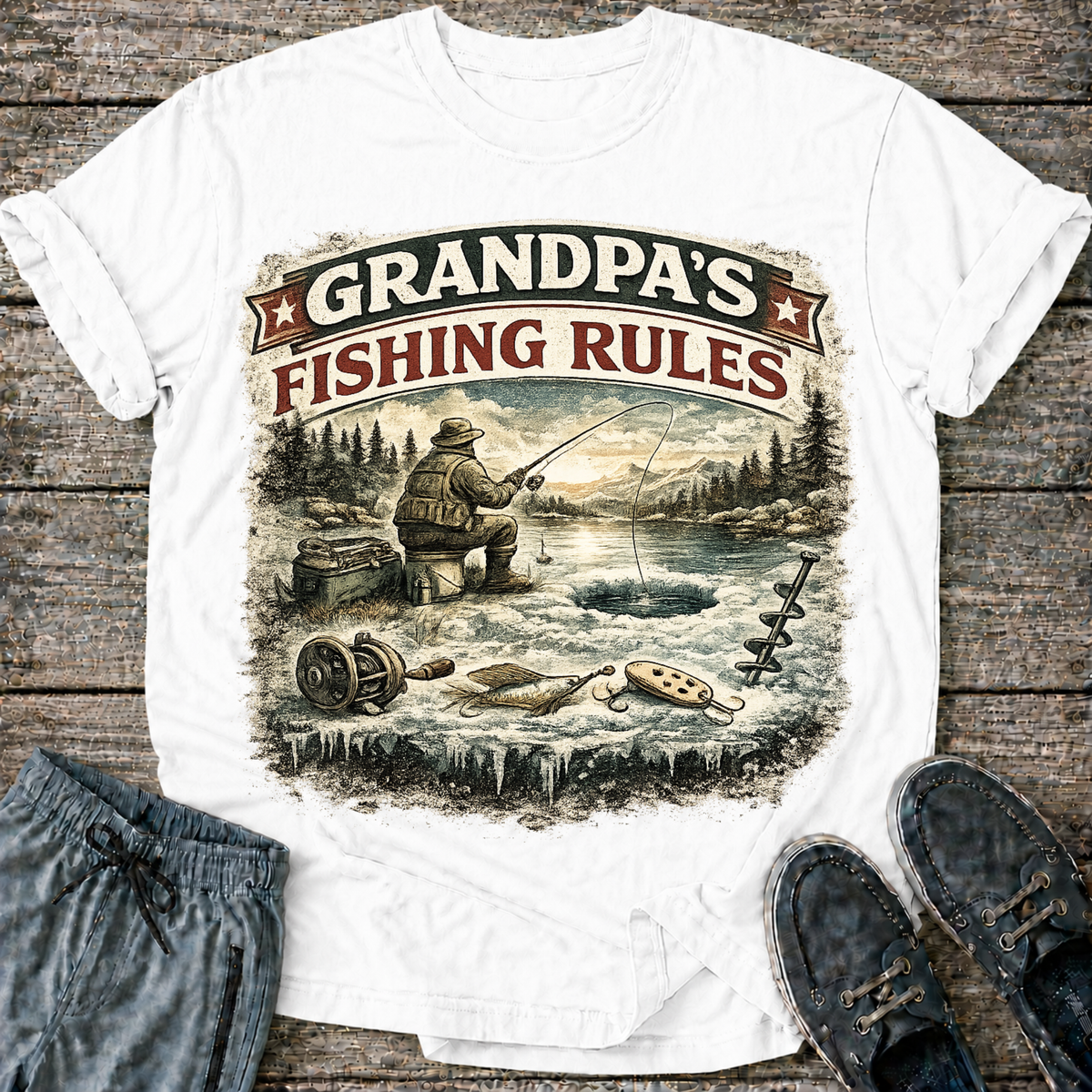 Grandpa Fishing Rules T-Shirt