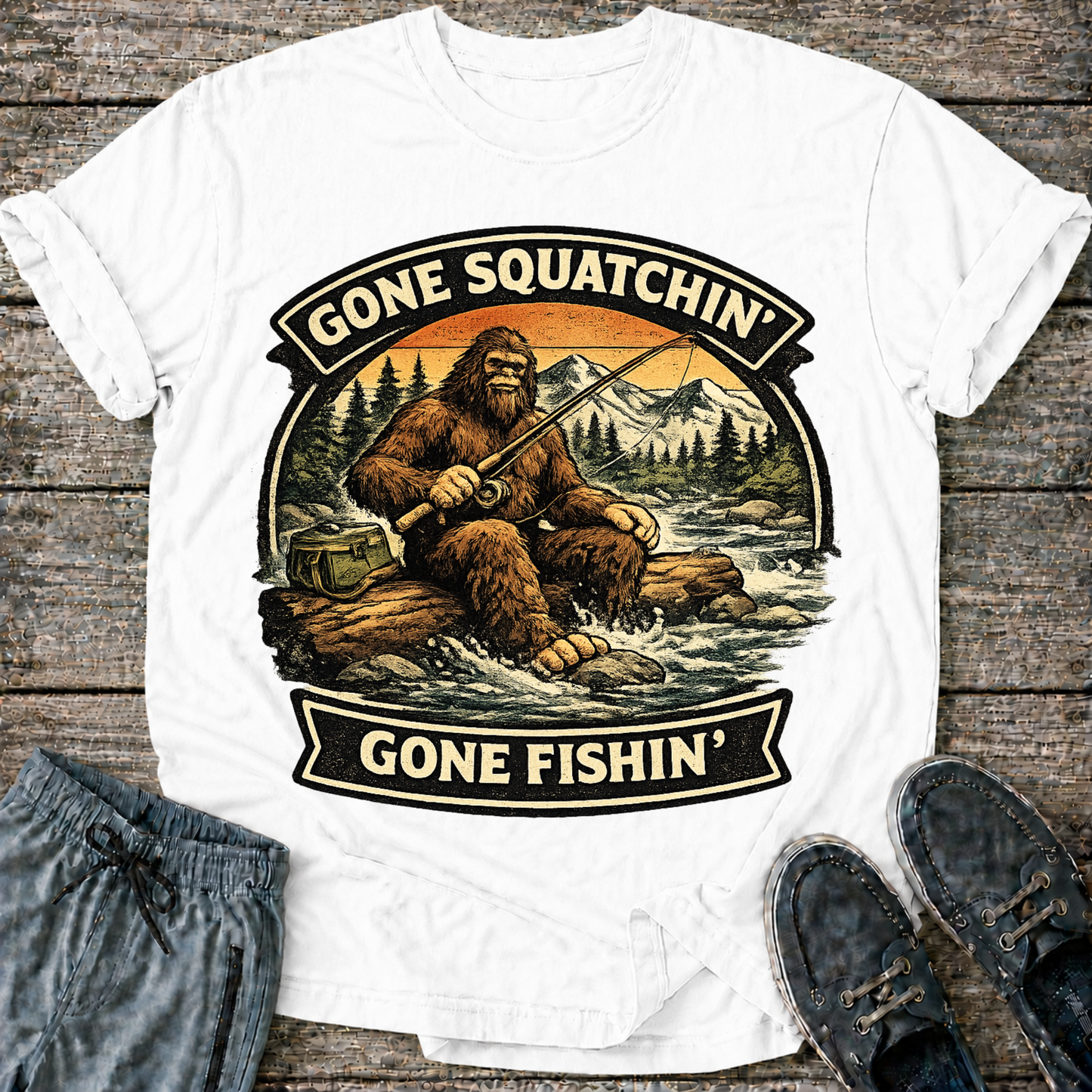 Sasquatch Fishing T-Shirt