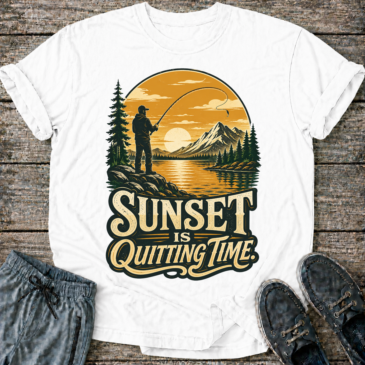 Fishing Sunset T‑Shirt