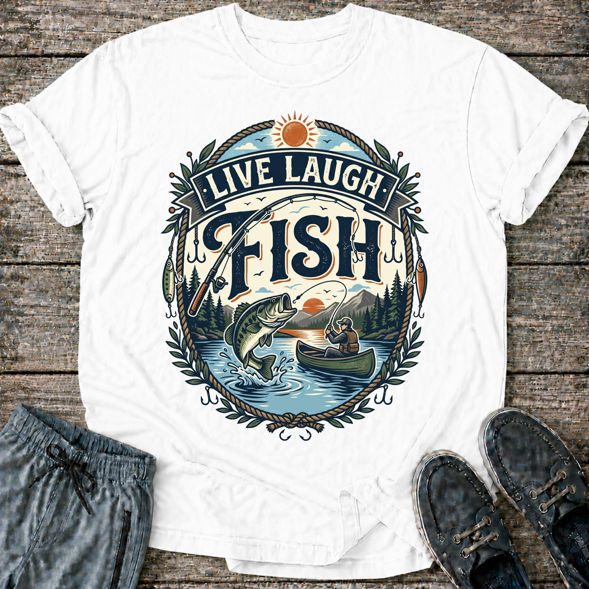 Live Laugh Fish T-Shirt